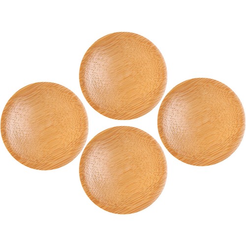 4pcs round bamboo - round,