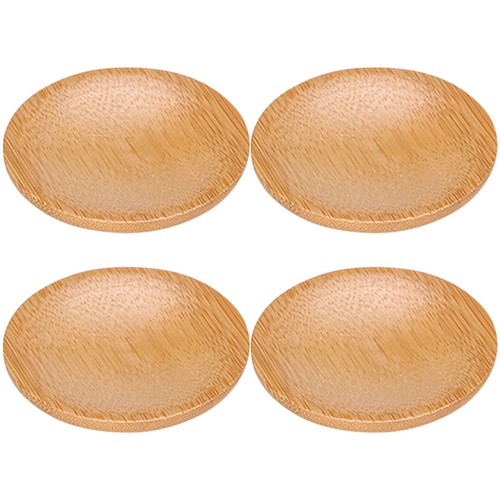 4pcs round bamboo coasters - 4pcs,